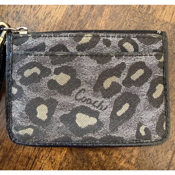 Coach Leopard Print Small Leather Wallet / Wristlet - Picture 2 of 5